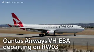 Qantas Airways (VH-EBA) departing Perth Airport on RW03.