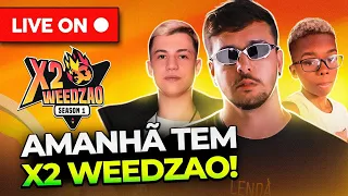 AMANHÃ TEM X2 AS 18 HORAS! WEEDZAO LIVE FREE FIRE AO VIVO!! FLUXO, MITO, BOCADE09 TWO9