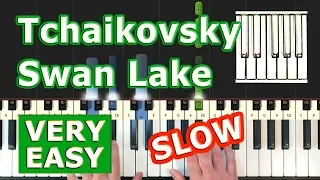 Tchaikovsky - Swan Lake Theme - SLOW VERY EASY Piano Tutorial (Synthesia)