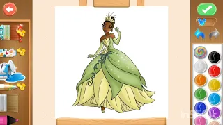 How to Draw and Coloring Disney Princess Tiana | Kids Learn Drawing | Art Colors for Children