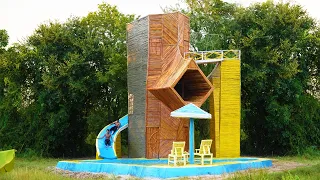 Build 1M Dollars Bamboo Resort, Flyover Water Slide, Swimming Pool And Pretty Bamboo Umbrella [End]