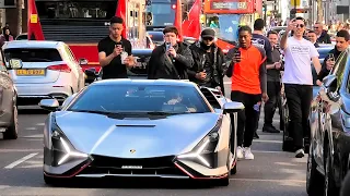 $4Million Lamborghini SIAN SHUTS DOWN streets of Central London!