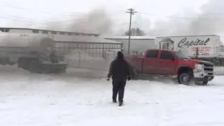 Duramax pulling out a semi