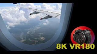 8K VR180 VIRTUAL WINDOW SEAT VIDEO/STILLS flying from Australia to Singapore 3D (Travel/ASMR/Music)