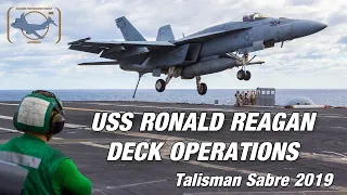 On deck operations onboard the USS Ronald Reagan! RAW footage