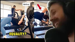 Forsen Reacts to Woman REFUSES Help From Man In Gym, Then THIS Happened…