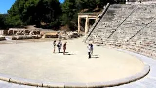 Singing in the Theater of Epidaurus until the guard blew his whistle!