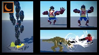 One Piece Luffy Skills ( Haki, Hawk, Elephant, Gear fourth ) || Roblox Moon Animator