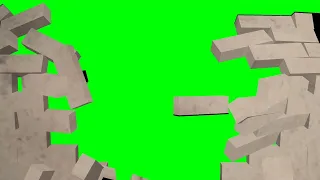 Wall collapse green screen || 0 tech