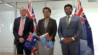 Fijian Attorney-General officiates at the signing of the amendment to the Direct Funding Agreement