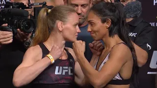 Valentina Shevchenko vs. Taila Santos - Weigh-in Face-Off - (UFC 275: Teixeira vs. Procházka)