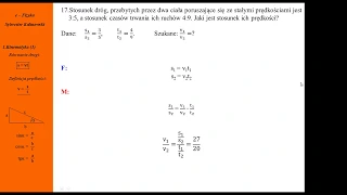 17. Fizykamax, ruch jednostajny, stosunki dróg, prędkości i czasów
