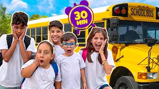 Regras no ônibus escolar e outras histórias para crianças com Maria Clara MC Divertida e amigos