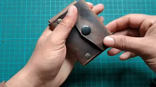 Making a HANDMADE Leather Flap wallet  ||HYPER ASMR || Lawangin Leather