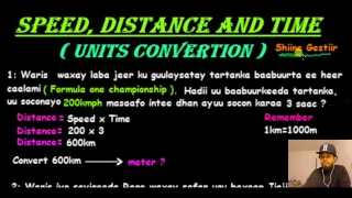 Speed, Distance and Time, Units Conversion ( Af soomaali )
