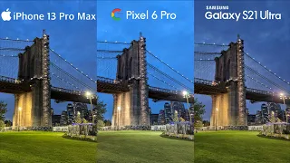 Pixel 6 Pro vs iPhone 13 Pro Max vs Galaxy S21 Ultra | Camera Test