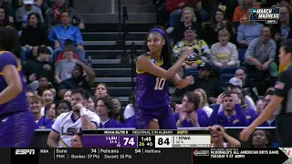 😂 Angel Reese FOULS OUT, Crowd TAUNTS Her, Waving BYE | Elite Eight, Iowa Hawkeyes vs LSU Tigers