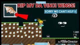 I GOT SCAMMED DA VINCI WINGS! + ( RIP MY 5 BLUE GEM LOCK! ) - Growtopia