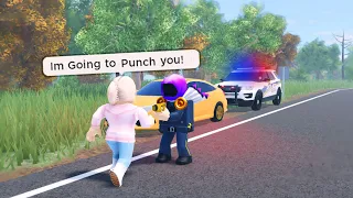 I Had To Use My Taser On Her.. Simple Traffic Stop Gone Bad.. (Roblox)