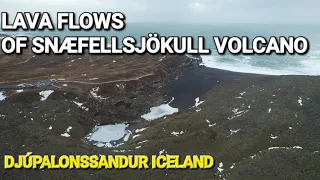Hólahraun, the youngest lava of Snæfellsjökull Volcano (1800 yrs). Djúpalonssandur, Iceland 4K