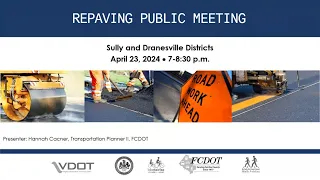 Sully and Dranesville Districts Paving and Restriping Meeting – April 23, 2024
