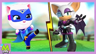 Говорящий Том Погоня Героев vs Sonic Dash.Новый Соник Агент Руж и Схватка с Боссами-Енотами