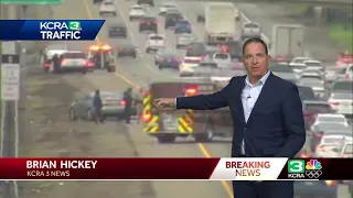Crashes on I-80 in Sacramento cause big backup