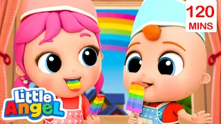 Rainbow Ice Cream | LittleAngel | Nursery Rhymes & Cartoons for Kids | Moonbug