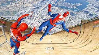 Spiderman vs Longest Ramp in GTA 5   Jumping from Highest in GTA 5 Spiderman Gameplay
