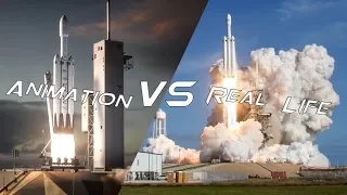 Falcon Heavy Demo | Real Life vs. Animation