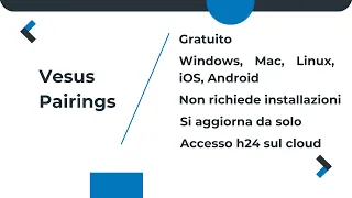 Webinar su Vesus Pairings il programma di abbinamenti gratuito e compatibile con tutti i dispositivi