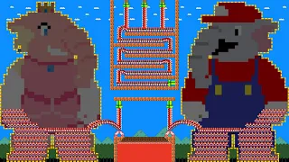 Mario and 9999 Tiny Mario Build Peach and Mario Elephant in Super Mario Wonder | Game Animation
