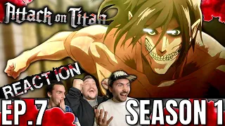 Attack on Titan REACTION | 1x7 | The Small Blade: Battle of Trost District, Part 3