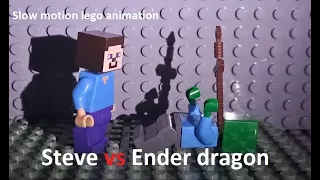 Lego minecraft stop motion animation story!!! Steve vs ender dragon #lego #minecraft #jikan