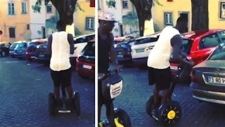 Mario Balotelli & His Brother Try Out Segways.. You Can Guess How It Ends! Hilarious