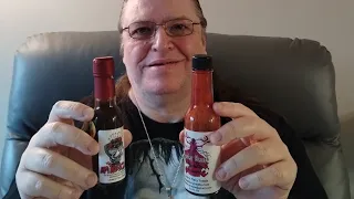 Scarlet Death & Amnesiac Hot Sauces review. Linda's Fiery Treats