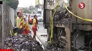 Truck ng chichirya, nasunog sa Katipunan Ave.