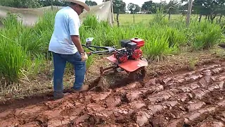 Arado aiveca lâmina fixa, roda de tração de ferro para motocultivador e micro trator