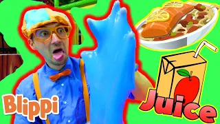 BLIPPI Learns The 5 Senses! | ABC 123 Moonbug Kids | Fun Cartoons | Learning Rhymes