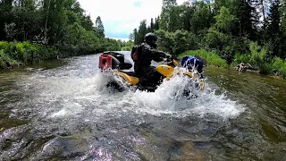 В тайгу на квадроциклах Polaris и CFMoto 500.