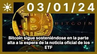 Bitcoin sigue sosteniéndose en la parte alta a la espera de la noticia oficial de los ETF