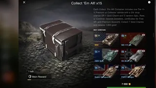 15 Collect em all Container WoT. Blitz Worth 7000 Gold?