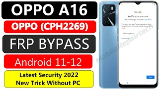 Oppo A16 FRP Bypass Android 11 | Oppo A16 (CPH2269) Google Account Bypass Without Pc Latest Method 🔥