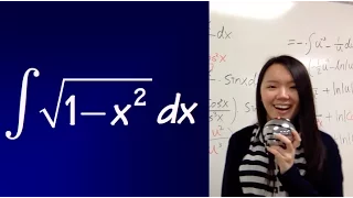 integral of sqrt(1-x^2), trig substitution, calculus 2 tutorial