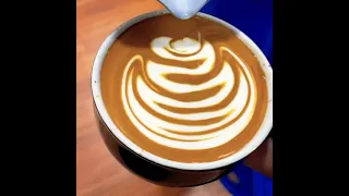 Slow Rosetta Latte Art #shorts #latte #barista #coffee #coffeeart