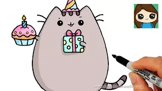 How to Draw Happy Birthday Pusheen Cat