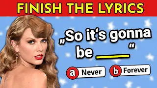 FINISH THE LYRICS (but only 1 Word) - Taylor Swift Songs 🎵 | Music Quiz