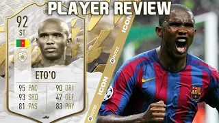 GOAL MACHINE! ⚽ 92 PRIME ICON SAMUEL ETO'O PLAYER REVIEW! FIFA 22 ULTIMATE TEAM