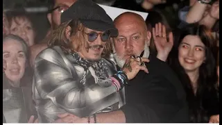 Johnny Depp mobbed by 'Happy Birthday' singing fans on last night of UK tour with Jeff Beck