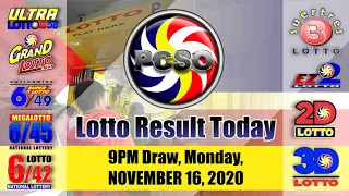 6/45 Lotto Result Today, Monday, November 16, 2020, 9 PM Draw